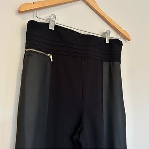 High rise faux leather accented leggings